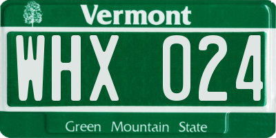 VT license plate WHX024