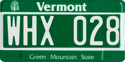 VT license plate WHX028