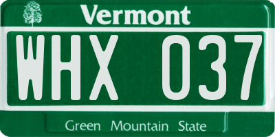 VT license plate WHX037