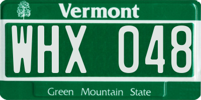 VT license plate WHX048