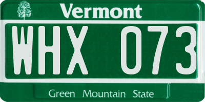 VT license plate WHX073