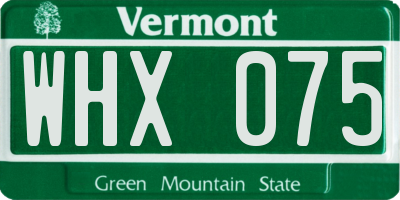 VT license plate WHX075