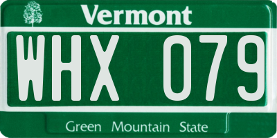 VT license plate WHX079