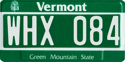 VT license plate WHX084