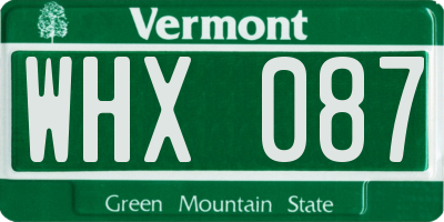 VT license plate WHX087