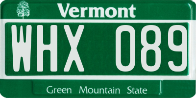VT license plate WHX089
