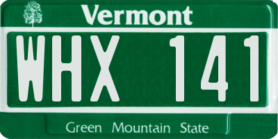 VT license plate WHX141