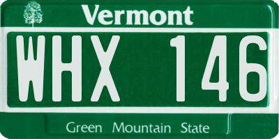 VT license plate WHX146