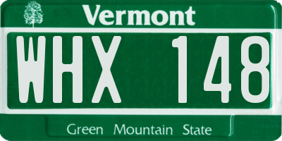 VT license plate WHX148