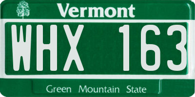 VT license plate WHX163