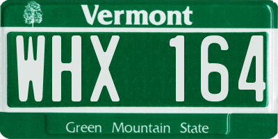 VT license plate WHX164