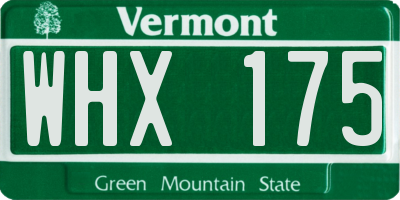 VT license plate WHX175