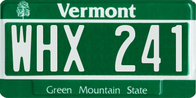 VT license plate WHX241