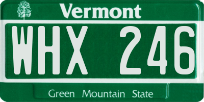 VT license plate WHX246