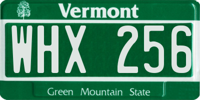 VT license plate WHX256