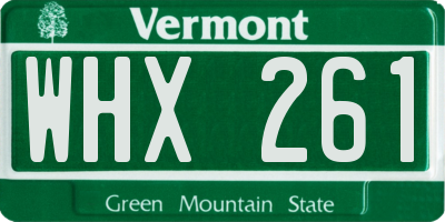 VT license plate WHX261