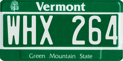 VT license plate WHX264
