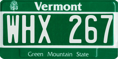 VT license plate WHX267