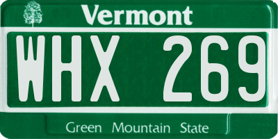 VT license plate WHX269