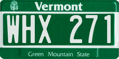 VT license plate WHX271