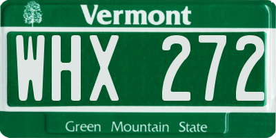 VT license plate WHX272