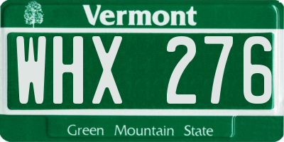 VT license plate WHX276