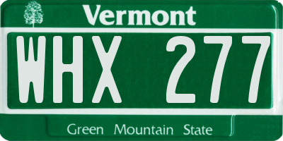 VT license plate WHX277