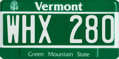 VT license plate WHX280
