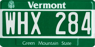 VT license plate WHX284