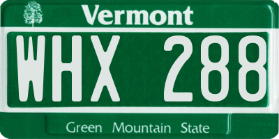 VT license plate WHX288
