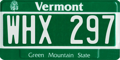 VT license plate WHX297