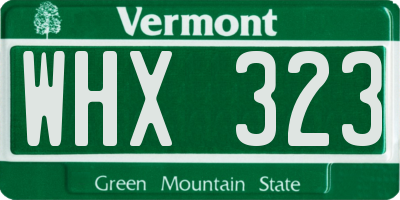 VT license plate WHX323