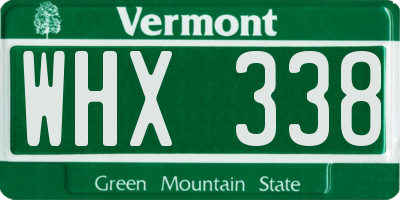 VT license plate WHX338