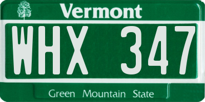 VT license plate WHX347