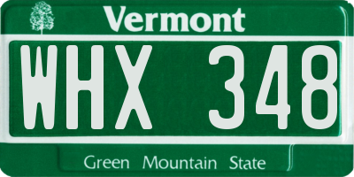 VT license plate WHX348