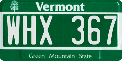 VT license plate WHX367