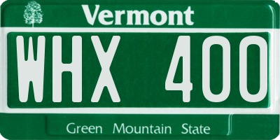 VT license plate WHX400