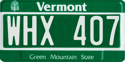 VT license plate WHX407