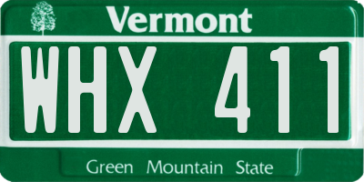 VT license plate WHX411
