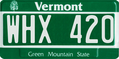 VT license plate WHX420