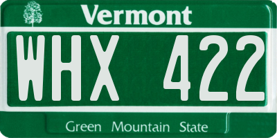 VT license plate WHX422
