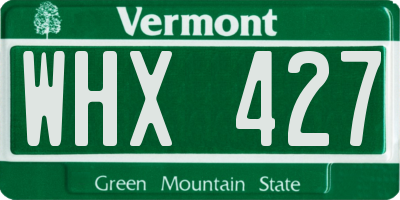 VT license plate WHX427