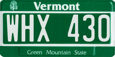VT license plate WHX430