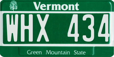 VT license plate WHX434