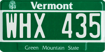 VT license plate WHX435