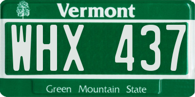 VT license plate WHX437
