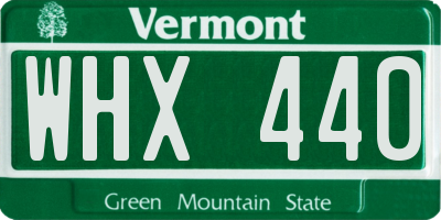VT license plate WHX440