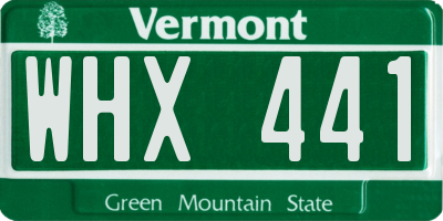 VT license plate WHX441