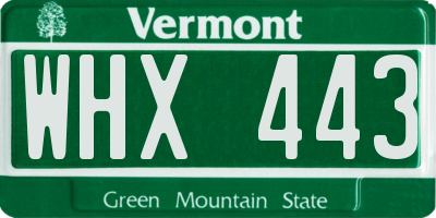 VT license plate WHX443