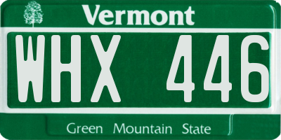 VT license plate WHX446